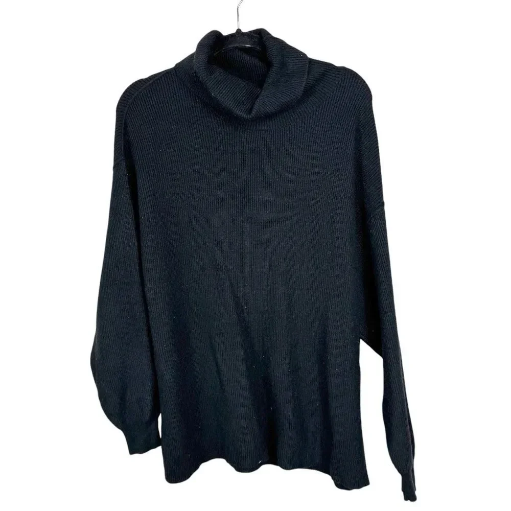 Free People Black Softly Structured Tunic Sweater sz S